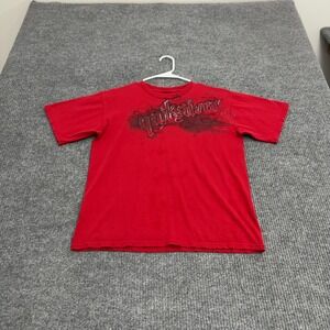 Quiksilver T Shirt Mens Red Cotton Graphic Short Sleeve Surf Skate Y2K Style